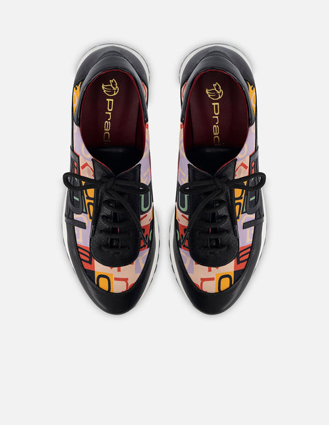 Zapato deportivo en piel textil para mujer multicolor