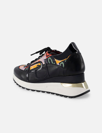 Zapato deportivo en piel textil para mujer multicolor