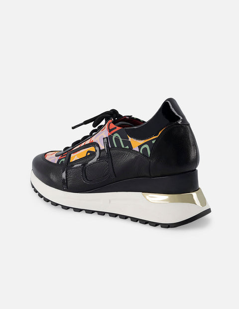 Zapato deportivo en piel textil para mujer multicolor