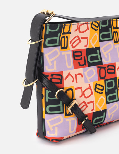 Bolso de hombro de textil multicolor para mujer