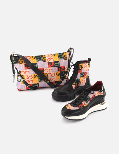 Bolso de hombro de textil multicolor para mujer