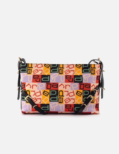 Bolso de hombro de textil multicolor para mujer