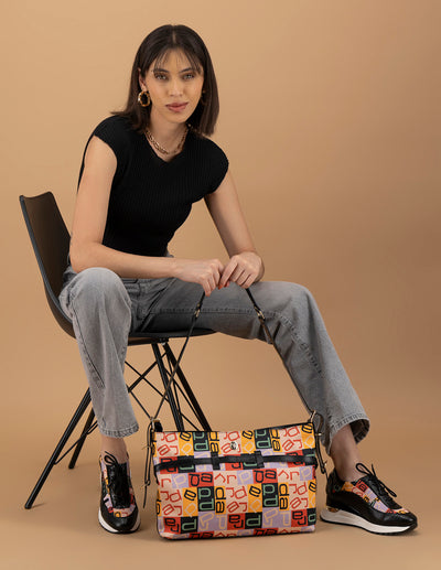 Bolso de hombro de textil multicolor para mujer