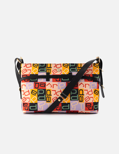 Bolso de hombro de textil multicolor para mujer