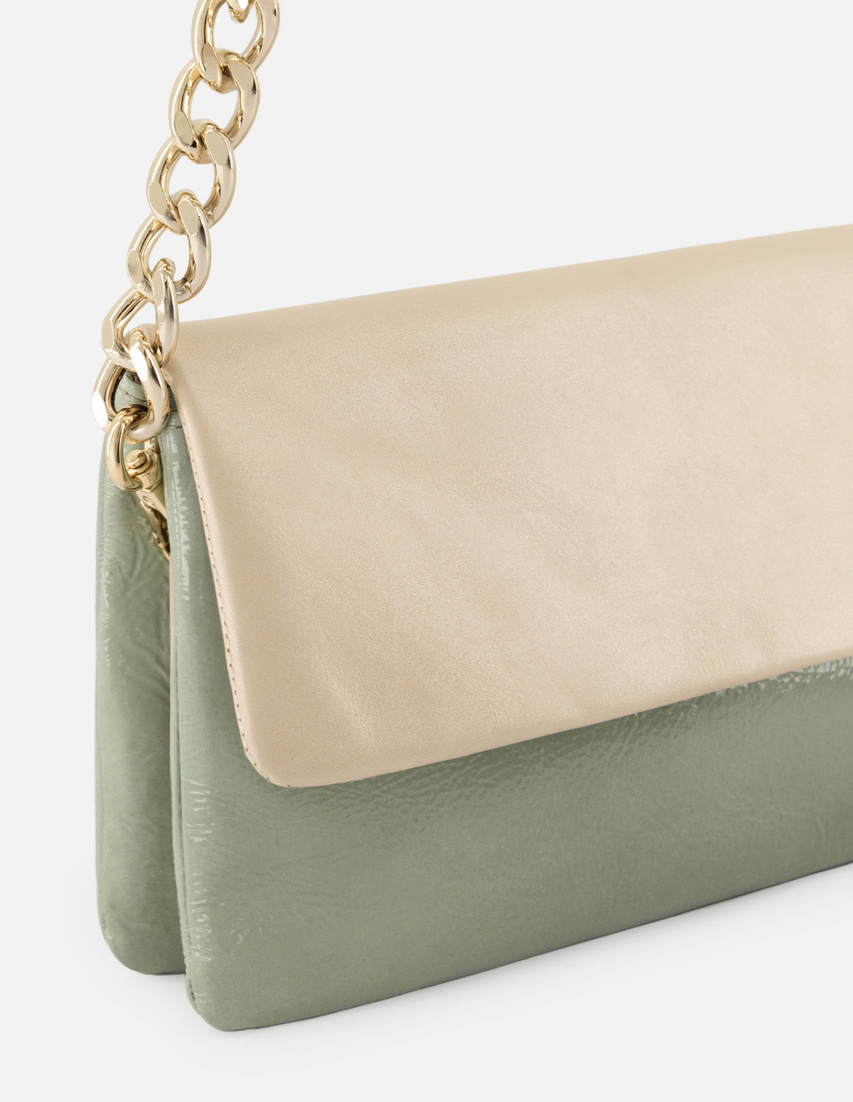 Satchel de charol para mujer color menta