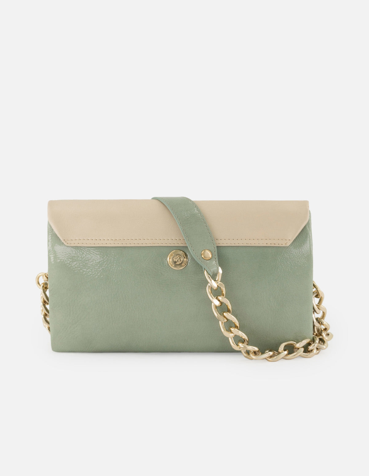 Satchel de charol para mujer color menta