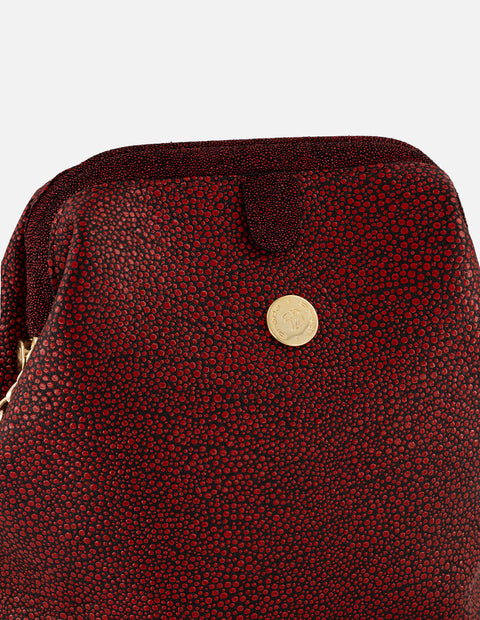 Bolso bowling rojo piel para mujer grabada tipo mantarraya