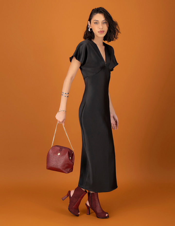 Botines rojos de piel para mujer grabado tipo mantarraya