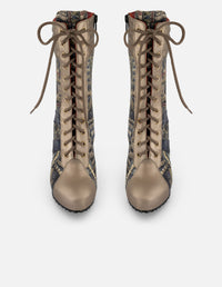 Botín multicolor piel grabada Prada