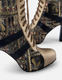 Botín multicolor piel grabada Prada