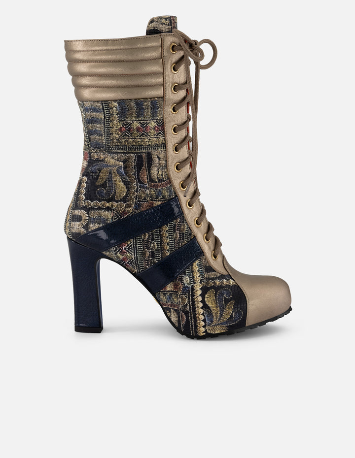 Botín multicolor piel grabada Prada