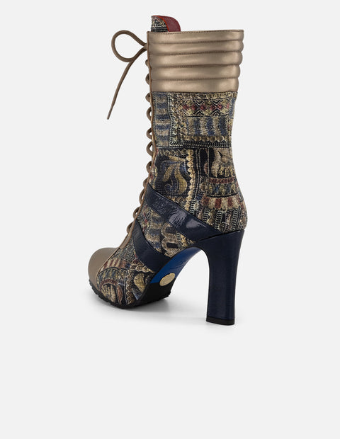 Botín multicolor piel grabada Prada