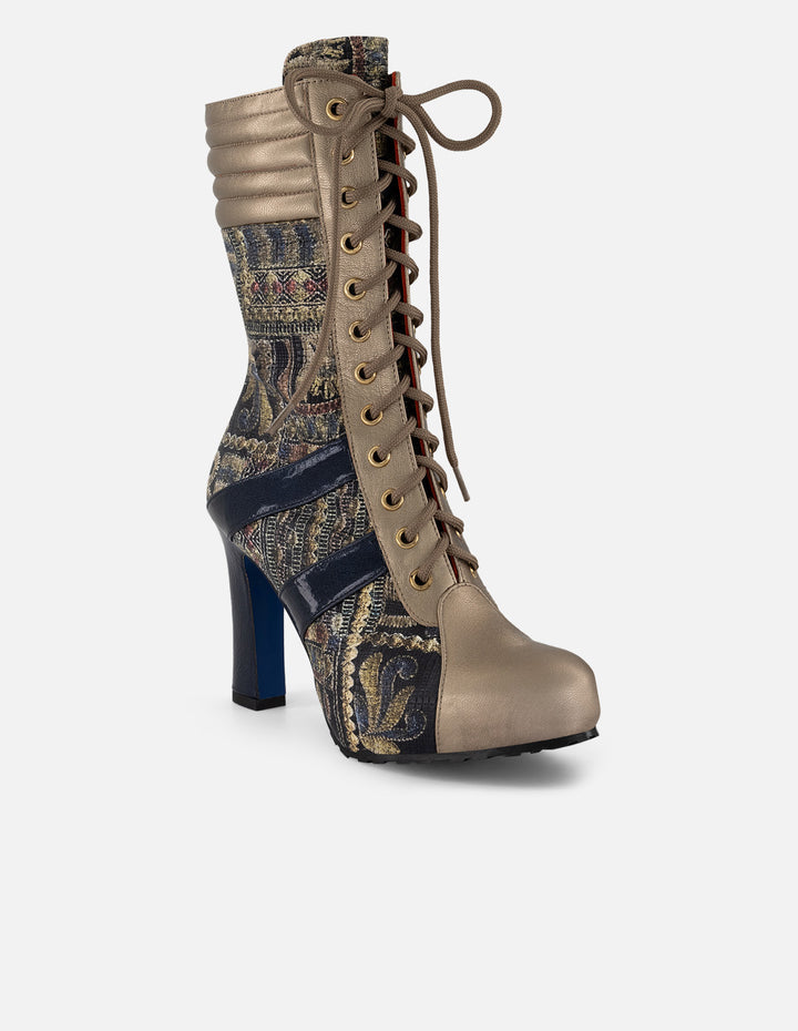 Botín multicolor piel grabada Prada