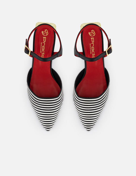 Zapatilla negro piel para mujer con grabado en líneas