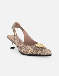 Zapatilla nude rafia para mujer con corte textil