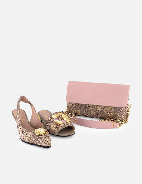 Zapatilla nude rafia para mujer con corte textil