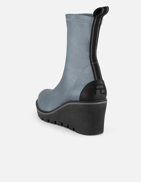Botines color plata lycra piel con detalle metálico para mujer