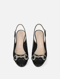 Zapatilla Destalonada en textil color negro