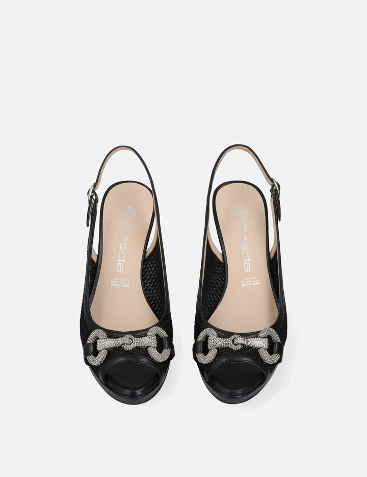 Zapatilla Destalonada en textil color negro