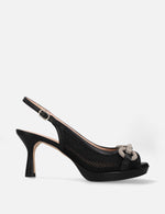Zapatilla Destalonada en textil color negro