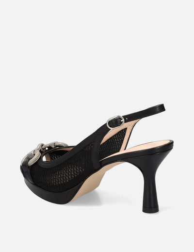 Zapatilla Destalonada en textil color negro