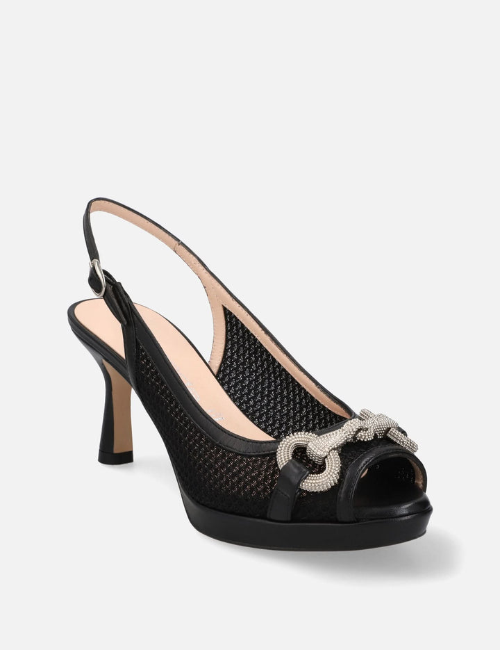Zapatilla Destalonada en textil color negro