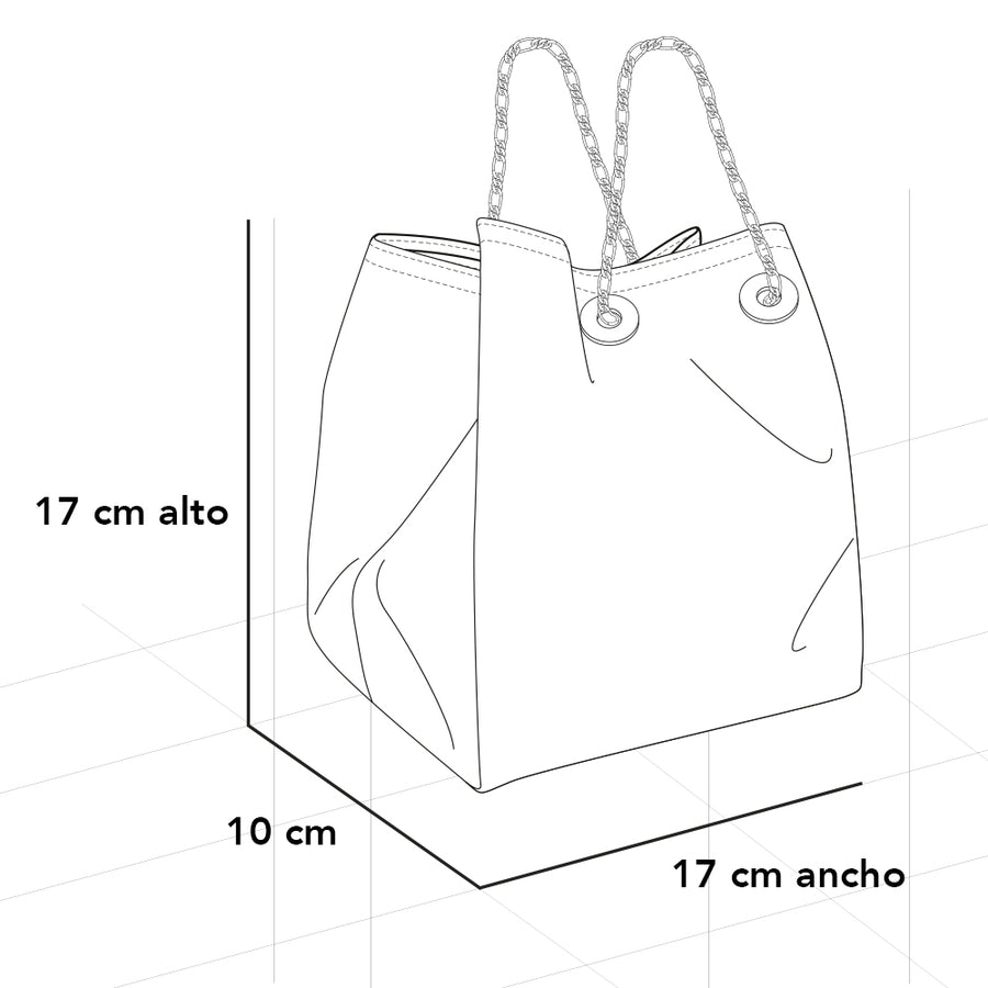 Bolso tipo bucket en textil tipo terciopelo con detalle de rombos en color negro con cadena para mujer