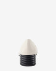 Zapatilla de tacón escultural de piel napa en color blanco para mujer