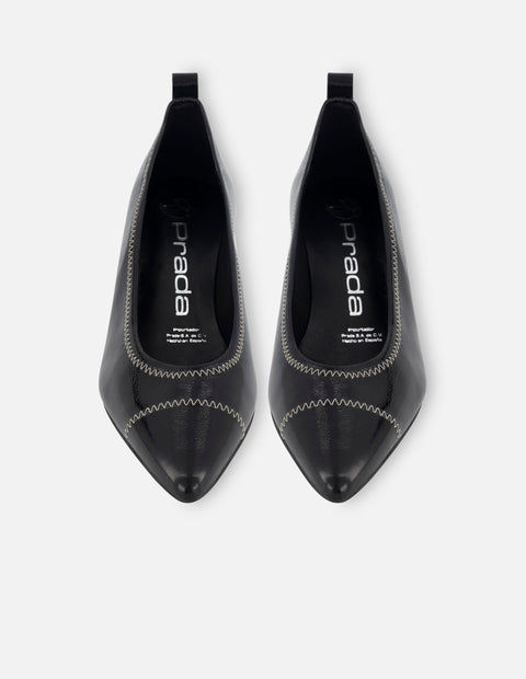 Zapatilla de piel charol papiro color negro para mujer