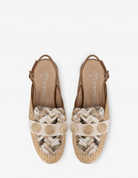 Mocasín destalonado de rafia para mujer