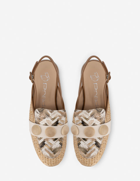 Mocasín destalonado de rafia para mujer
