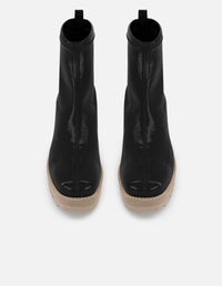 Botines color negro charol para mujer con acabado papiro negro