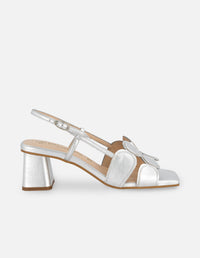 Sandalia en color plata para mujer