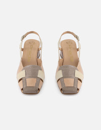 Cangrejera de charol multicolor para mujer con acabado nacarado