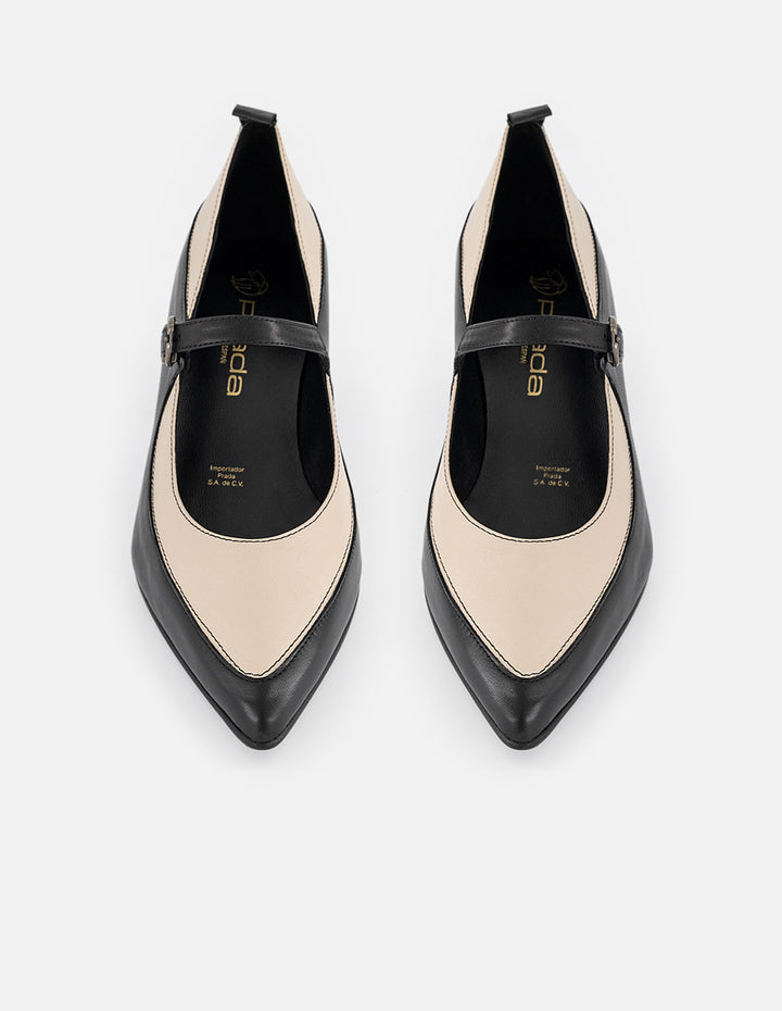 Mercedes bicolor piel de mujer con pulsera negra