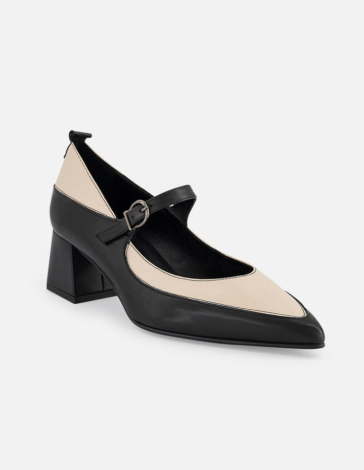 Mercedes bicolor piel de mujer con pulsera negra