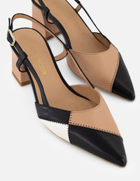 Zapatilla multicolor piel para mujer con diseño geométrico