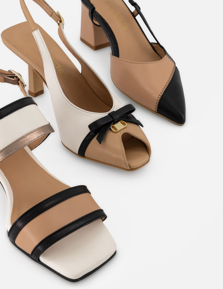 Zapatilla multicolor piel para mujer con diseño geométrico