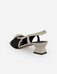 Sandalias negro rafia para mujer con textura tejida