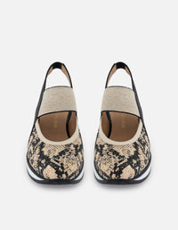 Mercedes animal print rafia para mujer con plataforma ligera