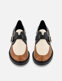 Zapato Monk multicolor piel para mujer con hebilla metálica