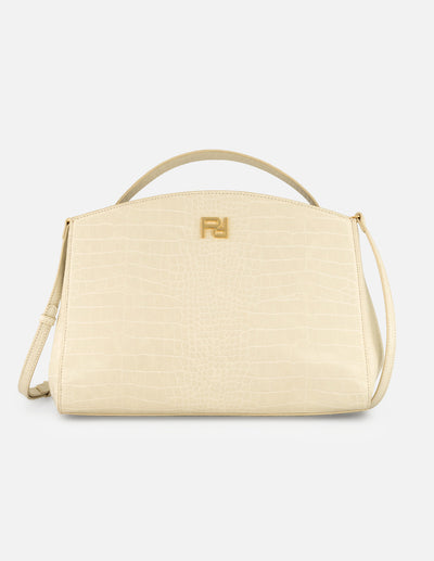 Bolso de mano blanco vegano para mujer con piel tipo coco