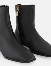 Botines negro piel para mujer con cierre lateral visible