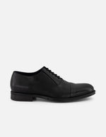 Zapato Oxford negro de piel para hombre con grabado