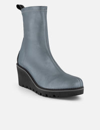 Botines color plata lycra piel con detalle metálico para mujer
