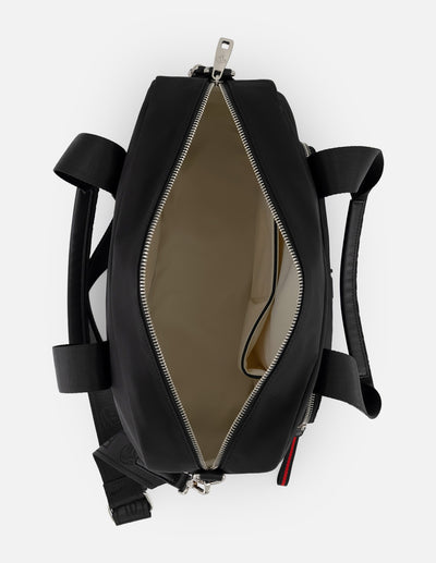 Bolso Bowling negro nylon para mujer con 3 compartimentos