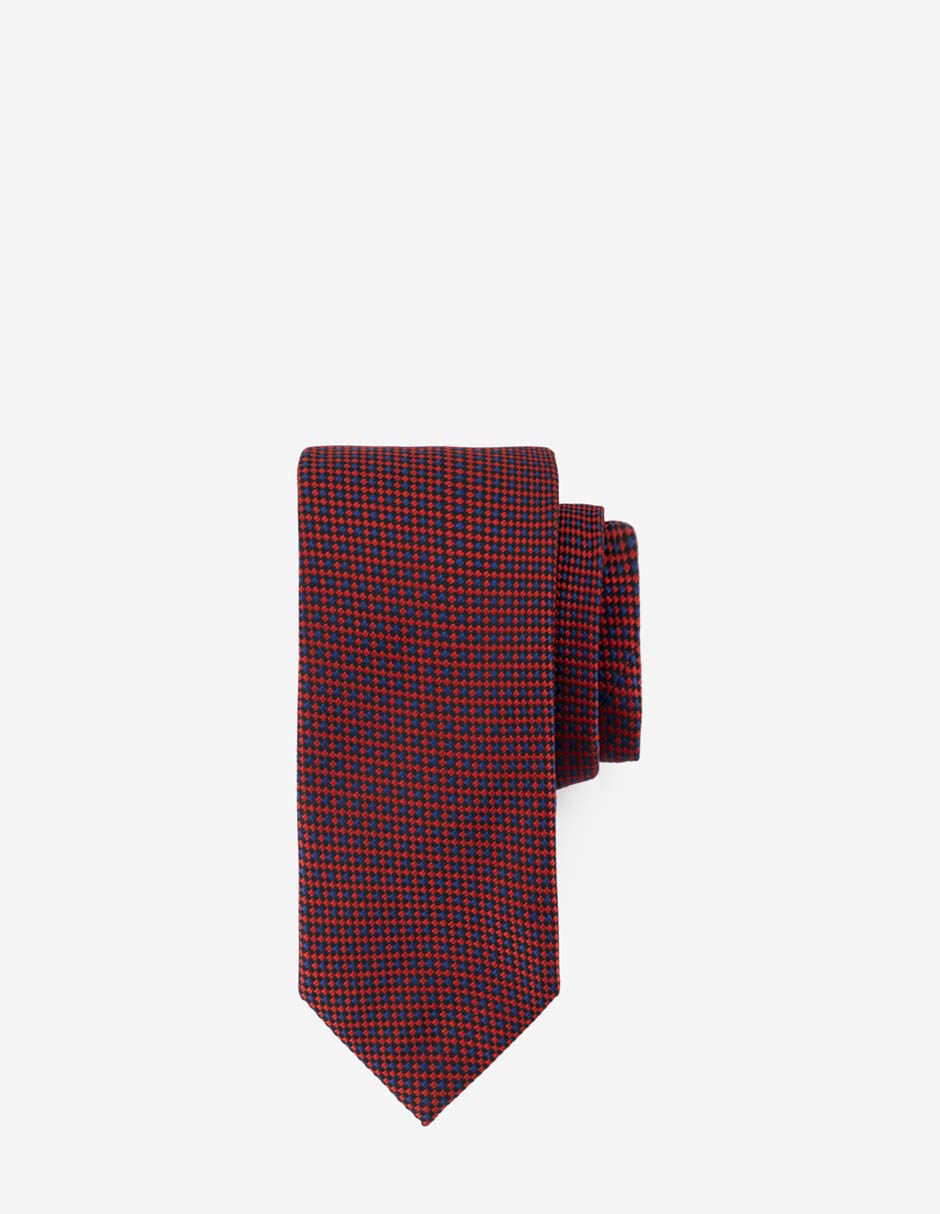 Corbata textil color Rojo con grabado en contraste