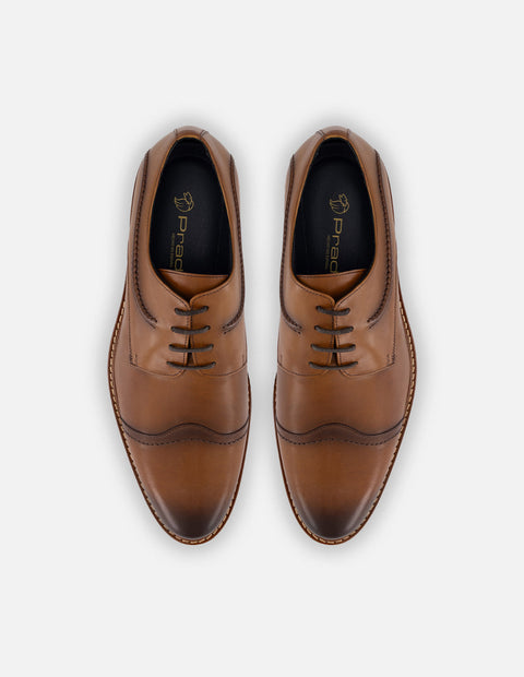 Zapato Blucher cuero piel para hombre con detalle lateral
