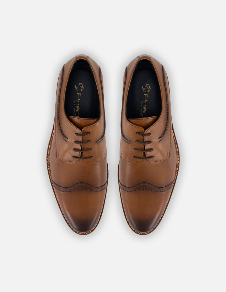 Zapato Blucher cuero piel para hombre con detalle lateral