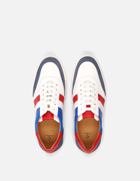 Tenis en piel y ante multicolor